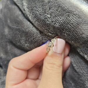 White Gold And Diamond Infinity Knot Ring Size 5.25